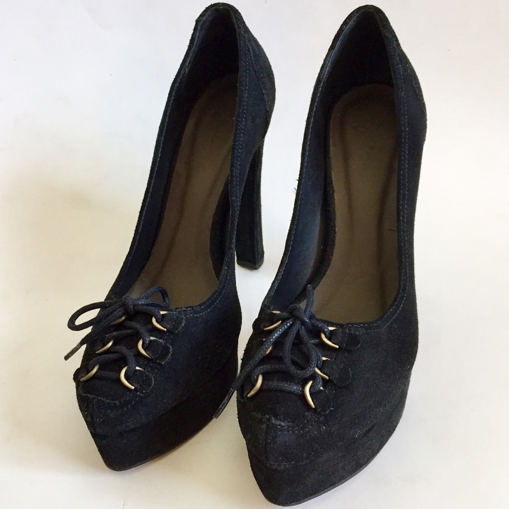 Joie Black Suede Platform Pumps Heels Size 8.5